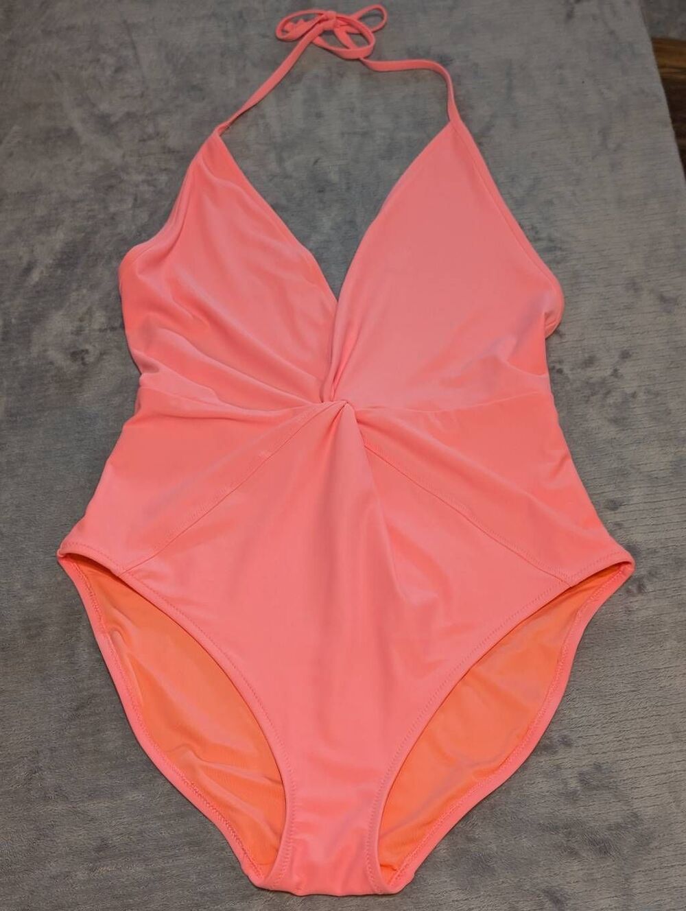 Aerie size L Pink Halter Tie One Piece Swimsuit